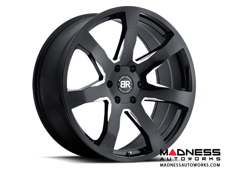 Jeep Custom Wheels (1) - Black Rhino - 22 x 9.5 - Mozambique - Gloss Black w/ Milled Spokes